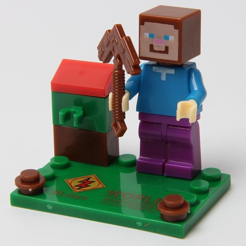 Minecraft Pixelated Gamer Block CAKE TOPPER 6 Figure Set (ASSEMBLY REQUIRED) - Picture 3 of 9